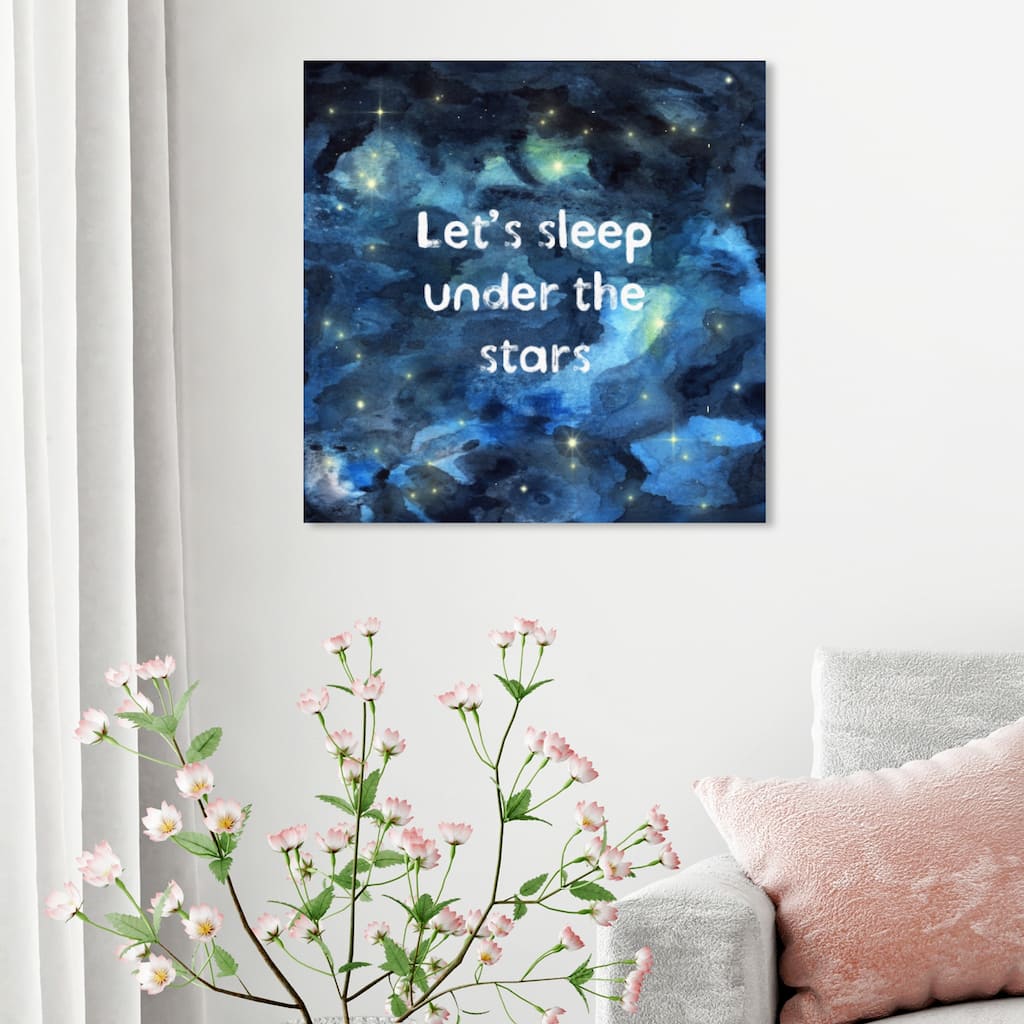 Oliver Gal 'Sleep Under the Stars' Typography and Quotes Wall Art Canvas  Print - Blue - Overstock - 28845051, image size:1024x1024