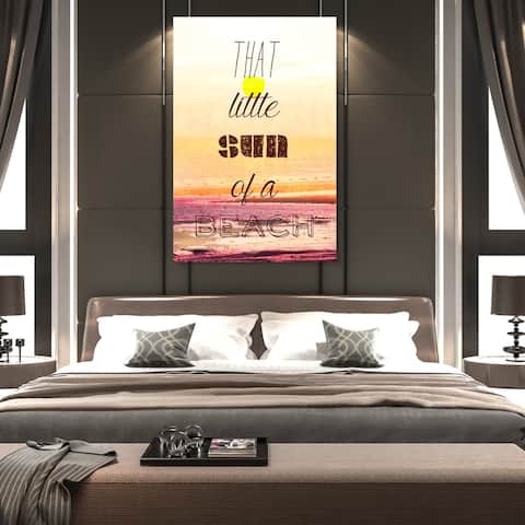 Oliver Gal 'Sun of a Beach' Typography and Quotes Wall Art Canvas Print - Orange, Brown