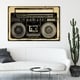 preview thumbnail 8 of 9, Oliver Gal 'Ghetto Blaster Print' Music and Dance Wall Art Canvas Print - Black, White 54 x 36