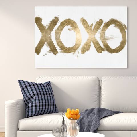 Oliver Gal 'XOXO Solid' Typography and Quotes Wall Art Canvas Print - Gold, White