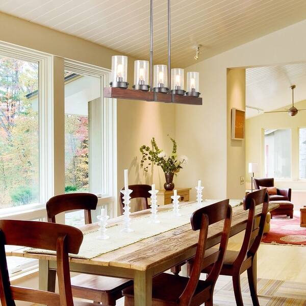 Shop The Gray Barn Deep Gulch 5 Light Chandelier Linear Wood