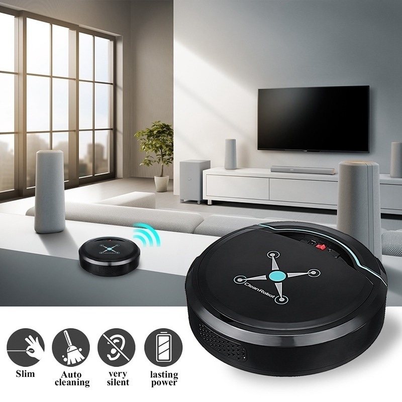 Sweeping Robot Vacuum Cleaner Intelligent Automatic Suction Floor Sweeper Mop US 