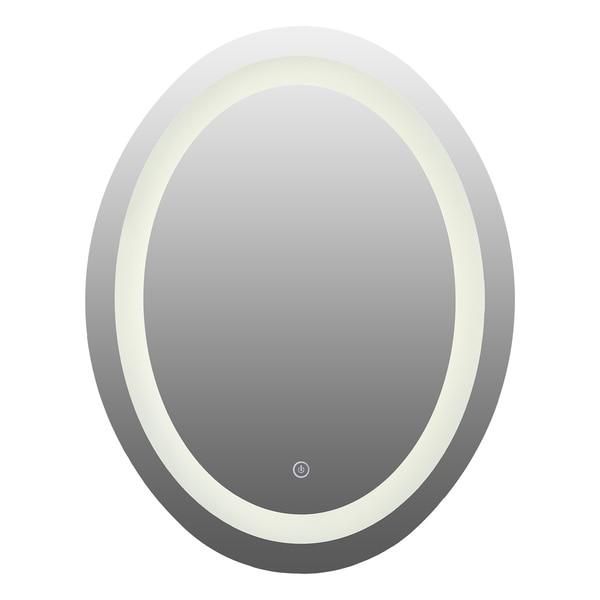 CO-Z Oval Dimmable Wall Mounted LED Bathroom Mirror with Touch Dimmer