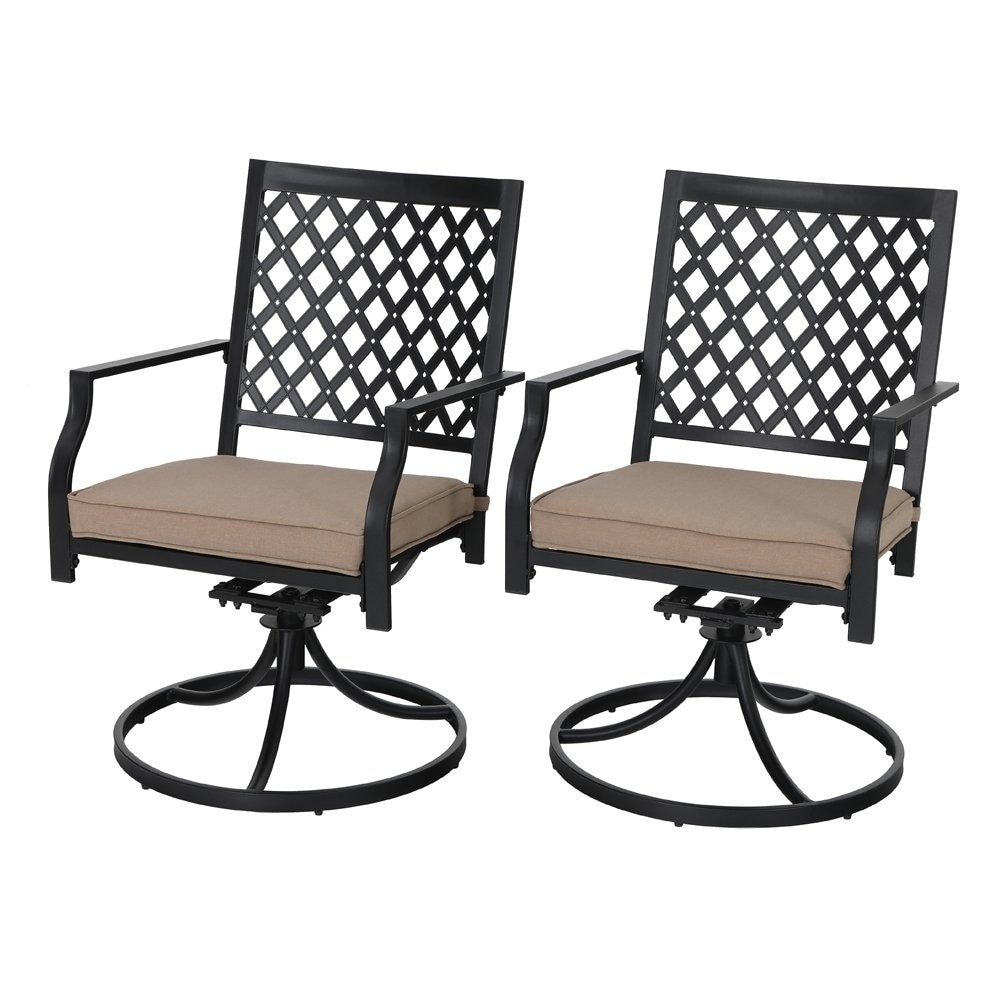 Havenside Home Claribelle Swivel Patio Rocker Dining Chairs Patio Rocker Dining Chairs