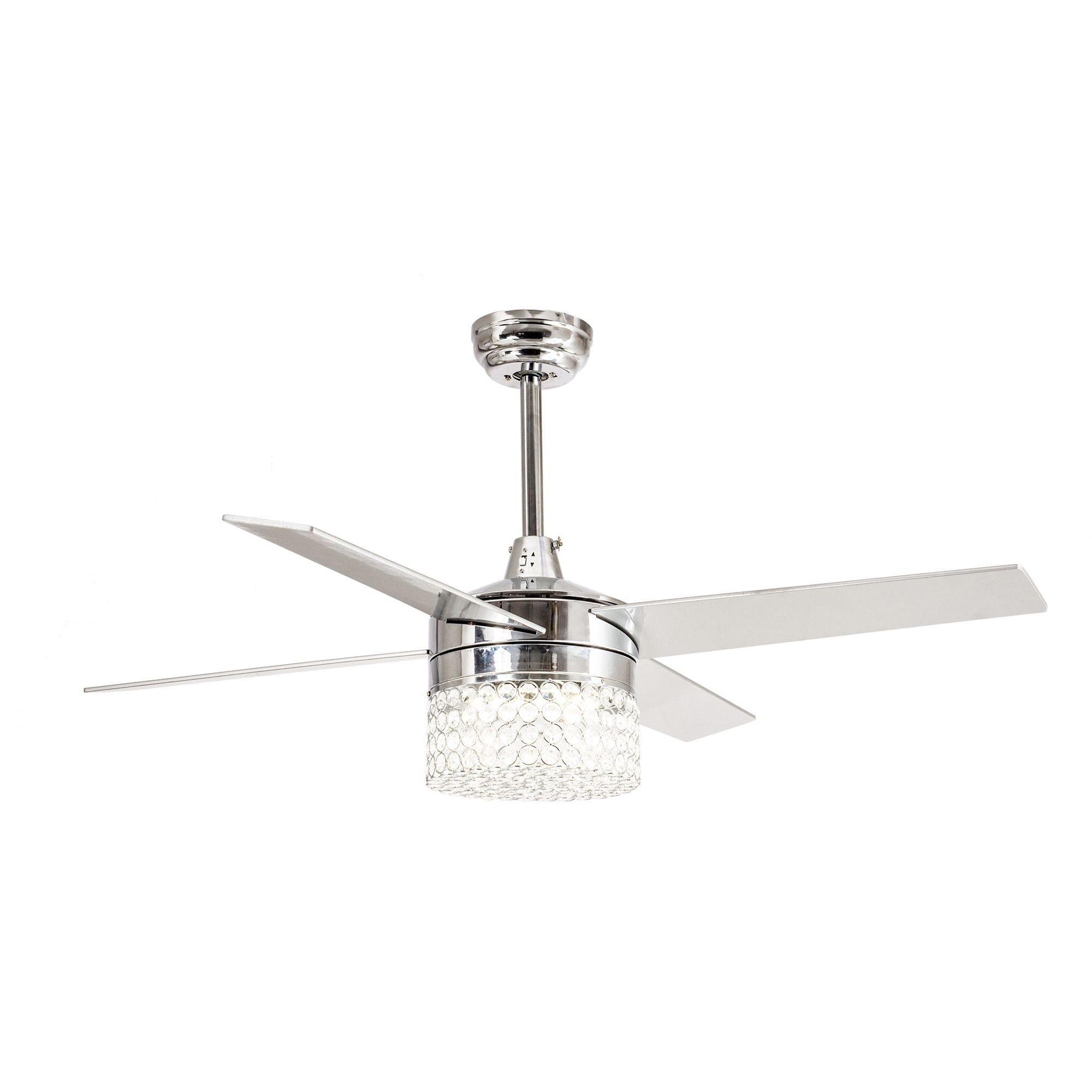 Modern Led 4 Blades 48 Inch Crystal Chandelier Ceiling Fan With Remote