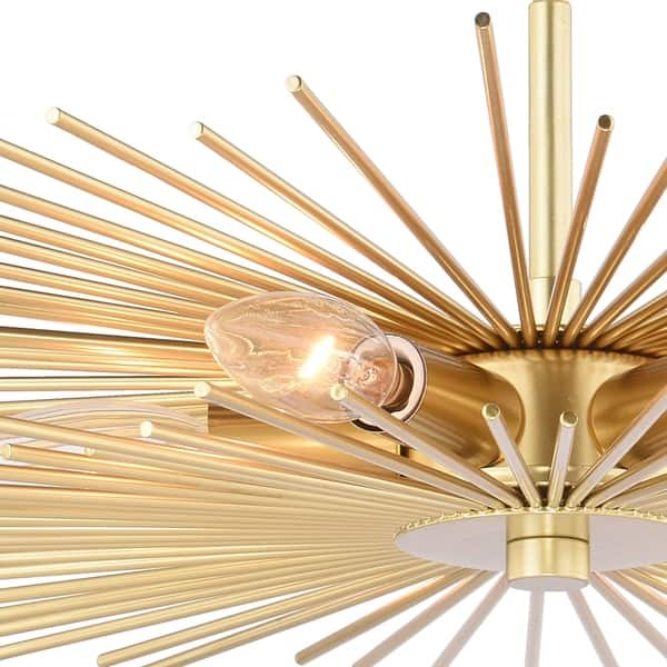 Shop Nikko 24 In W Gold Mid Century Modern Semi Flush Mount