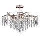 preview thumbnail 1 of 1, Rainier 24-in W Crystal Silver Waterfall Semi Flush Mount Ceiling Light - 24-in W x 13-in H x 24-in D