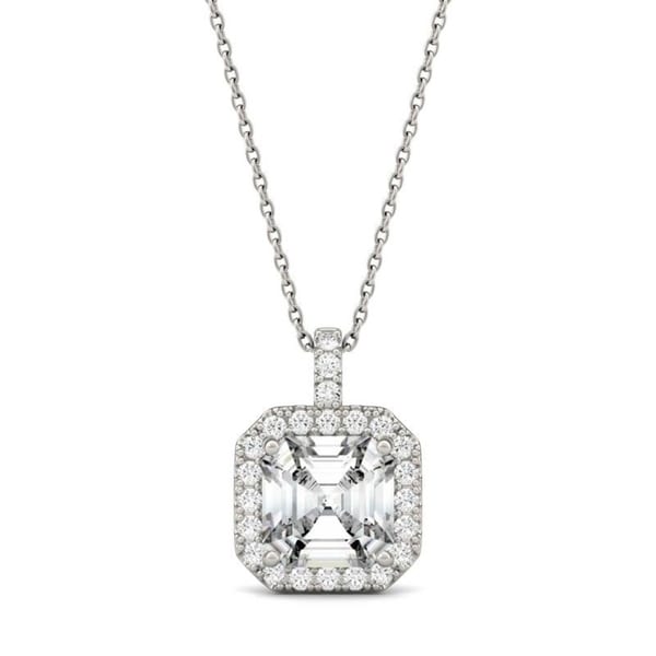 moissanite halo necklace