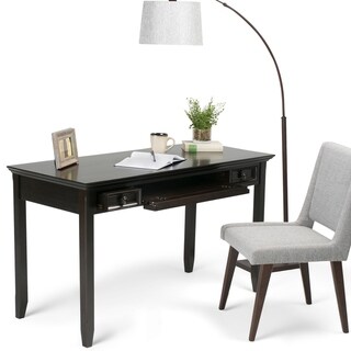 WYNDENHALL Halifax SOLID WOOD Transitional 54 inch Wide Desk in Hickory Brown