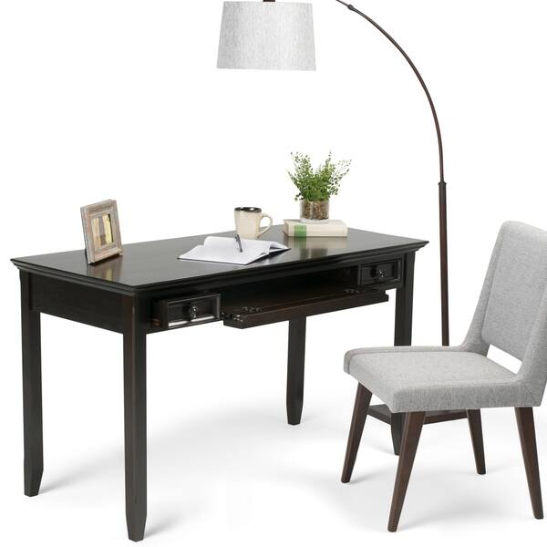 slide 2 of 9, WYNDENHALL Halifax SOLID WOOD Transitional 54 inch Wide Desk in Hickory Brown