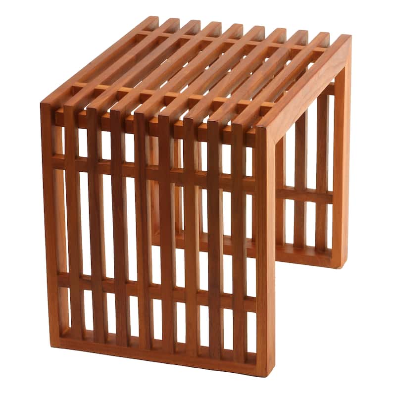 Bare Decor Slotted Arch Accent Table in Solid Teak Wood