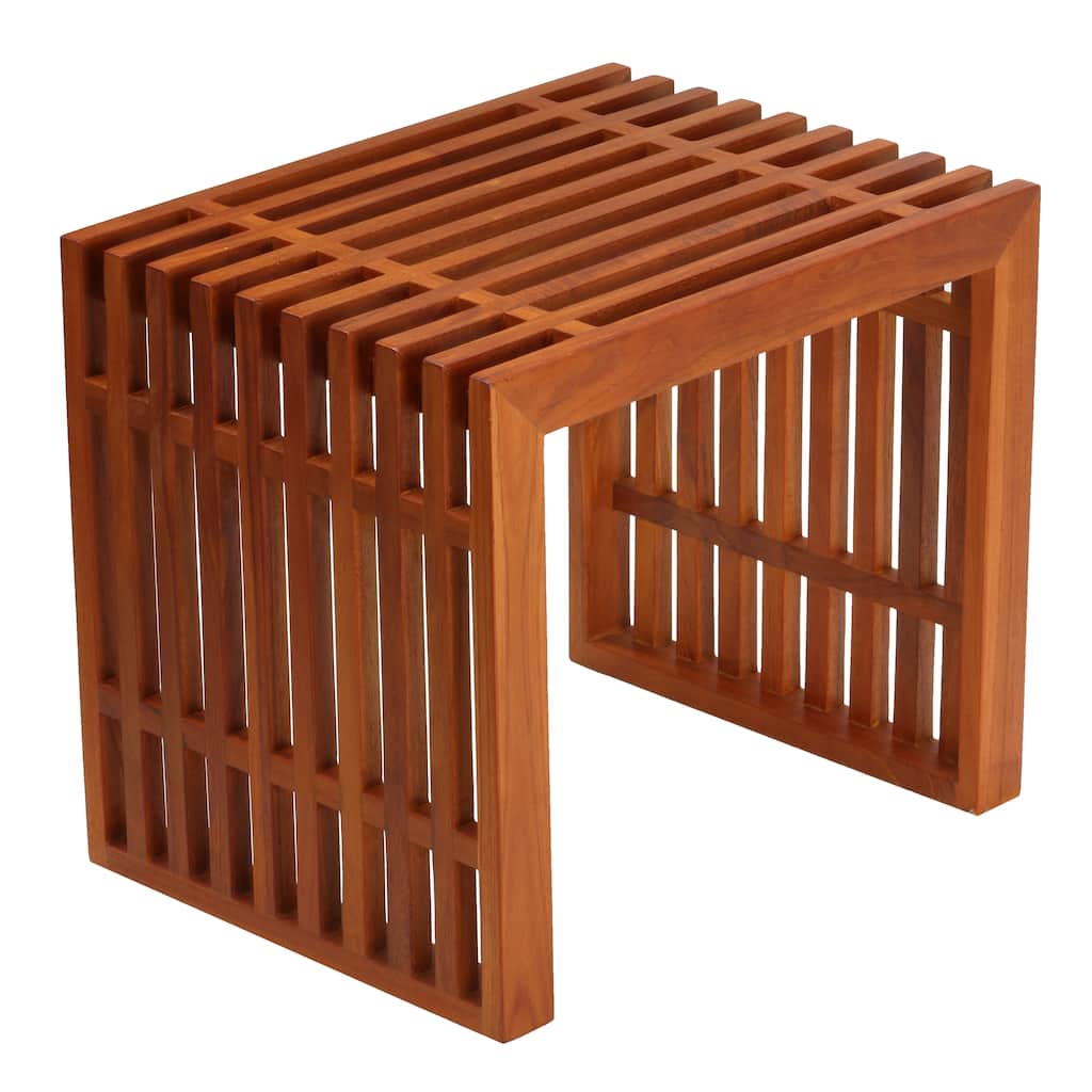 Bare Decor Slotted Arch Accent Table in Solid Teak Wood