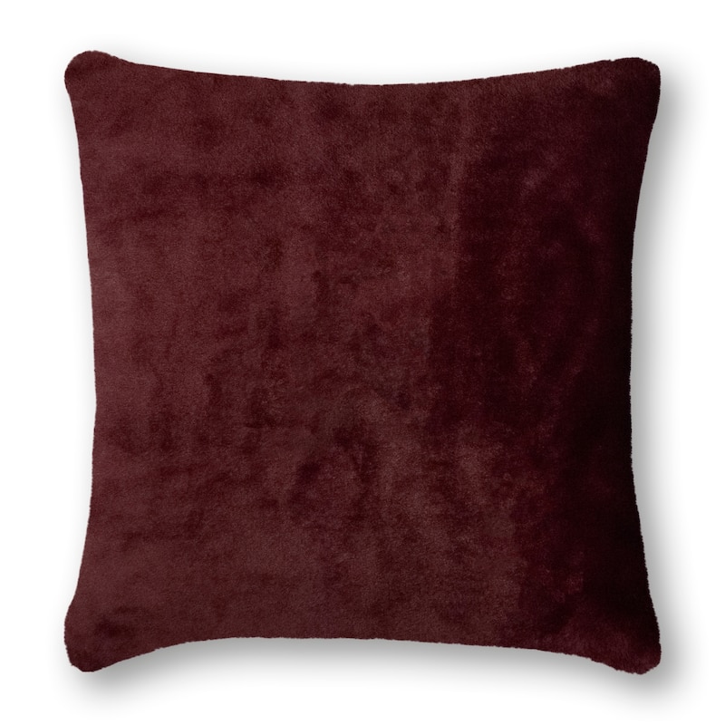 Thread and Weave Fury Tail Wine 20-inch Faux Fur Pillow