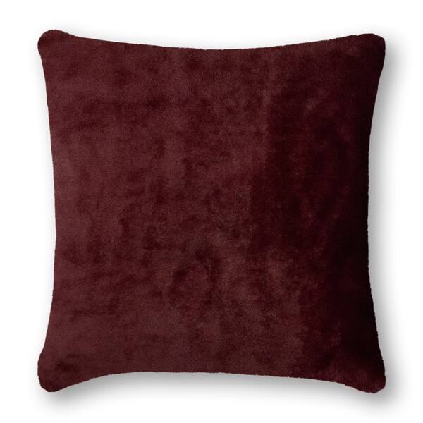 Thread and Weave Fury Tail Wine 20-inch Faux Fur Pillow On Sale