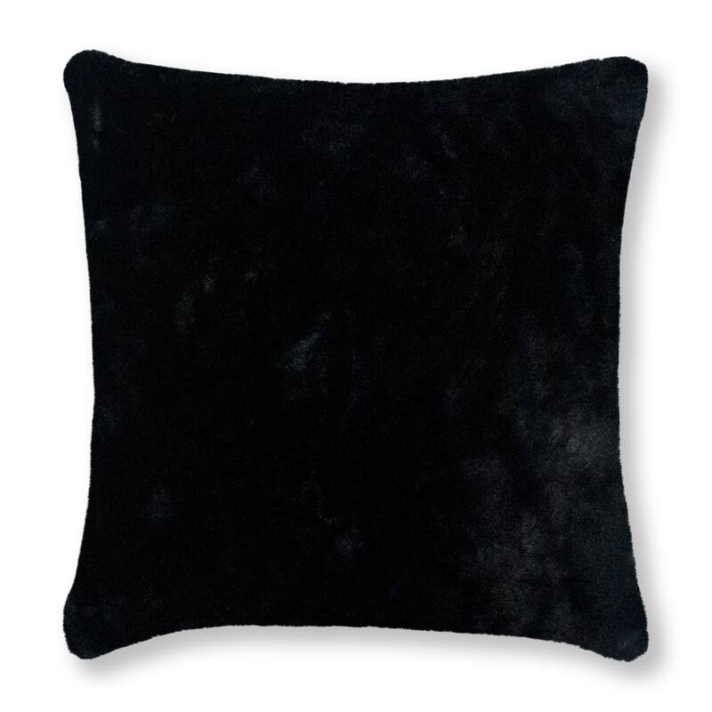 Thread and Weave Fury Tail Black 20-inch Faux Fur Pillow