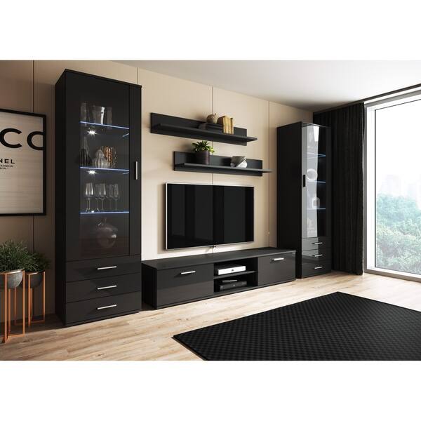 Shop Soho 4 Modern Wall Unit Entertainment Center With 16 Color