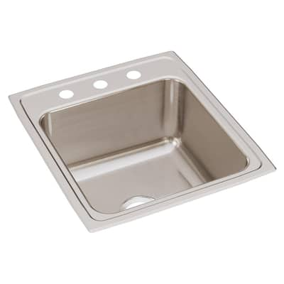 Elkay Lustertone Classic Stainless Steel 19-1/2" x 22" x 10-1/8", Single Bowl Drop-in Sink