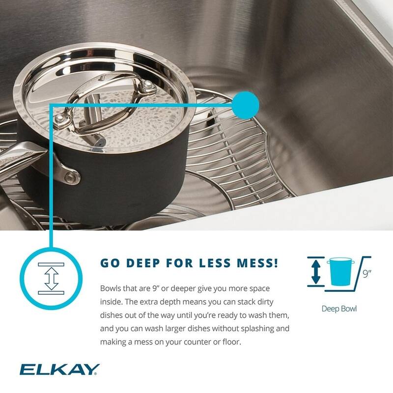 Elkay Lustertone Classic Stainless Steel 19-1/2" x 22" x 10-1/8", Single Bowl Drop-in Sink