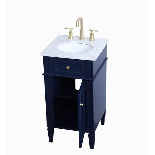 Shop 18 Inch Single Bathroom Vanity In Blue On Sale Overstock
