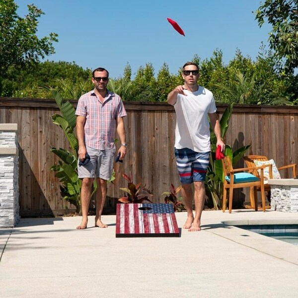 GoSports American Flag Regulation Size Cornhole Set 4 x2 On