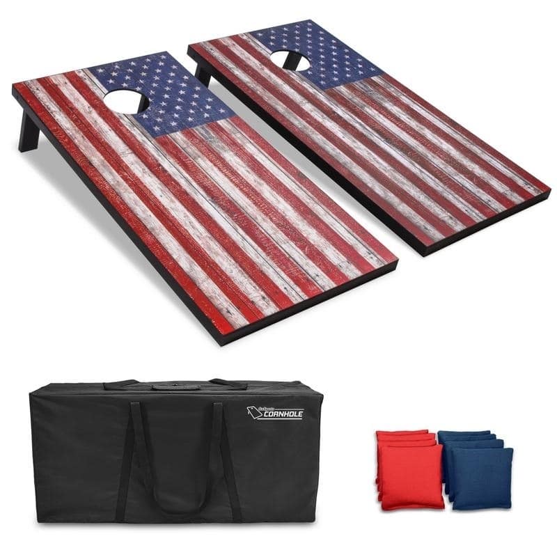GoSports American Flag Regulation Size Cornhole Set - 4'x2'