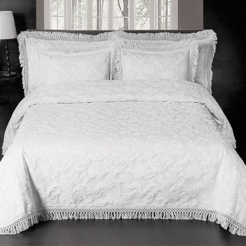Gracewood Hollow Pattikim Jacquard Bedspread - White - Queen