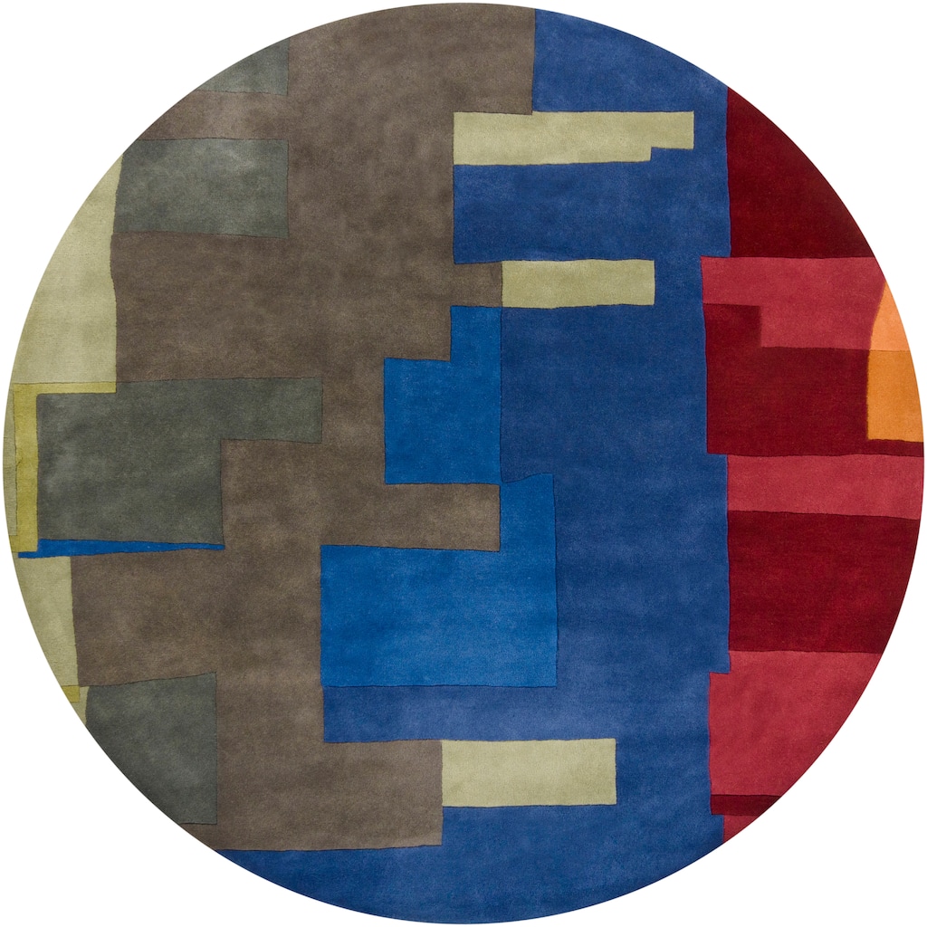 Hand-tufted Mandara Contemporary Wool Rug (8' Round) - multi