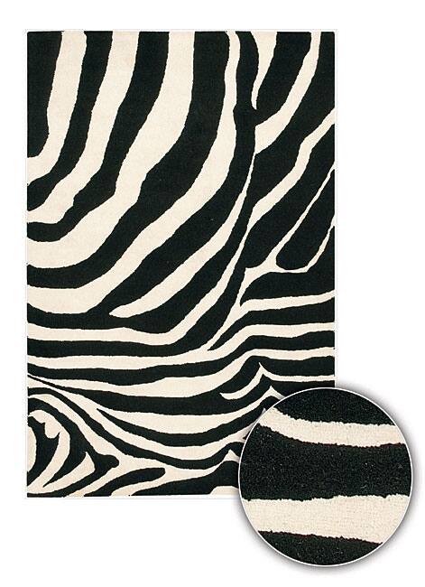 Artist's Loom Hand-tufted Contemporary Animal Print Wool Rug (7'9 Round) - 8' x 8'
