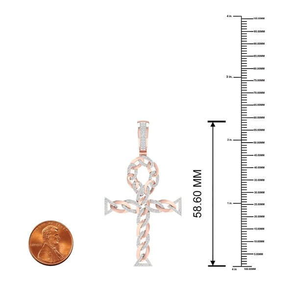 10k Two Tone Gold Egyptian Ankh Cross Pendant
