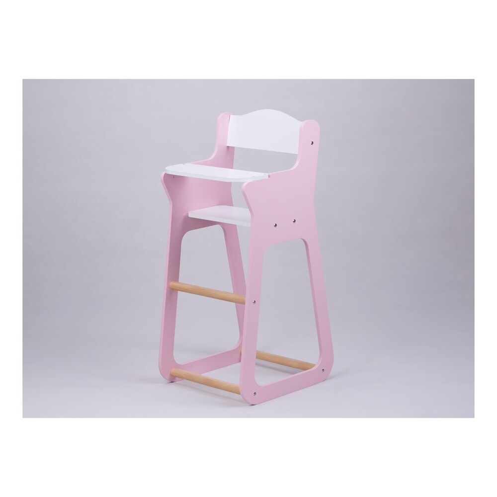 MooverMoover Toys LINE Design Baby Doll Wooden High Chair in Pink