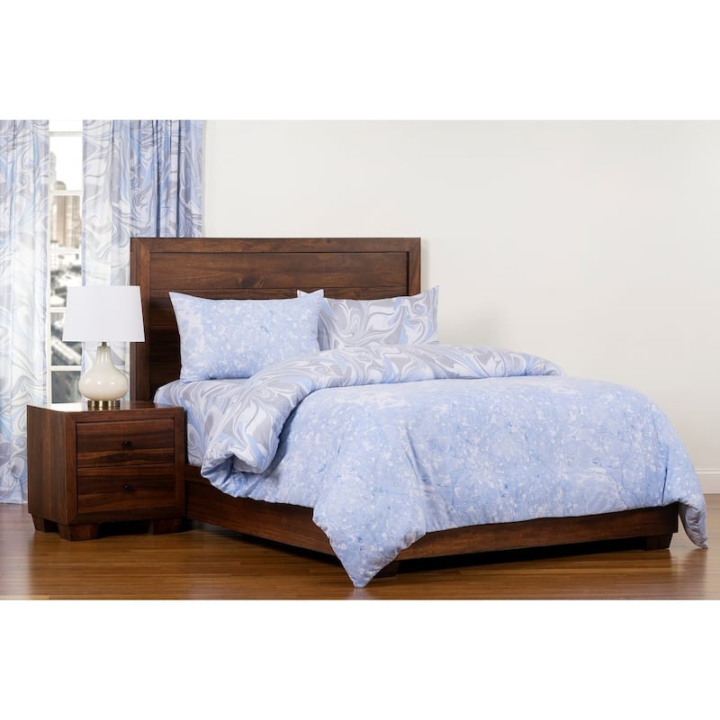 Siscovers Quicksilver/ Blue Ice Reversible Luxury Duvet Cover and Insert Set