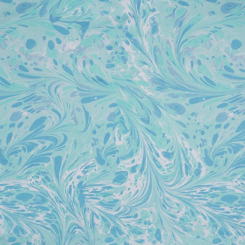 The Art of Marbling Triton/ Blue Ice Reversible Luxury Duvet Cover and Insert Set