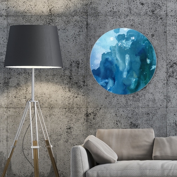 Oliver Gal 'Flowing Circle' Abstract Round Circle Acrylic Wall Art - Blue, White. Opens flyout.