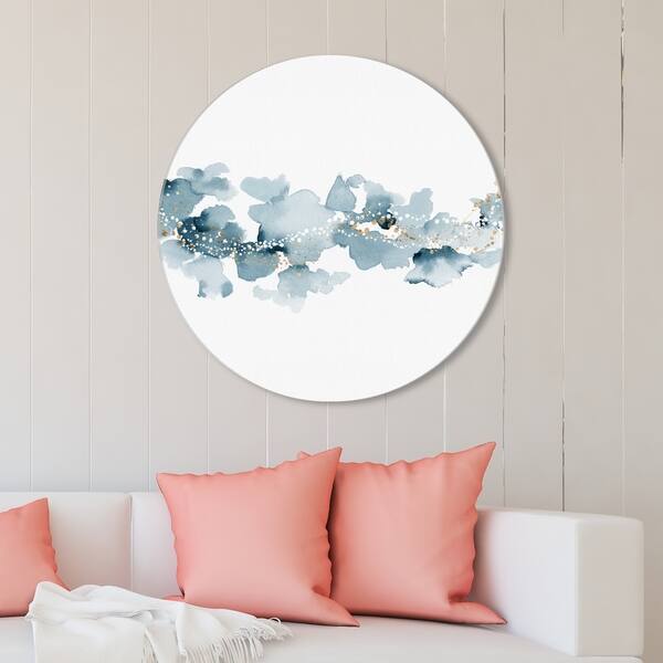 Oliver Gal 'Blue Cloud Sky Circle' Abstract Round Circle Acrylic Wall ...