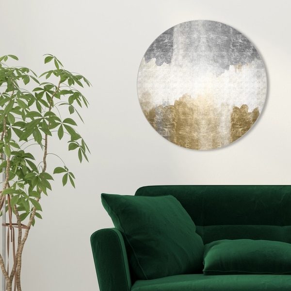 Oliver Gal 'Amantes Circle' Abstract Round Circle Acrylic Wall Art - Gold, Gray. Opens flyout.