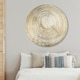 preview thumbnail 11 of 10, Oliver Gal 'Legno II' Abstract Round Circle Acrylic Wall Art - Gold, White