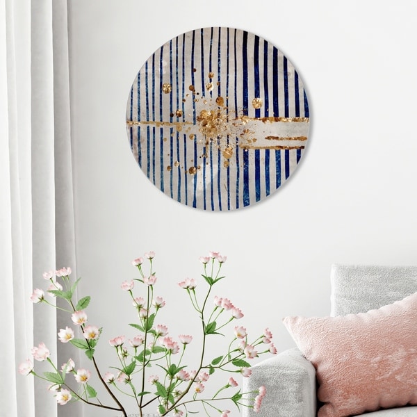 Oliver Gal 'Love Forcefield Round' Abstract Round Circle Acrylic Wall Art - Gold, Blue. Opens flyout.