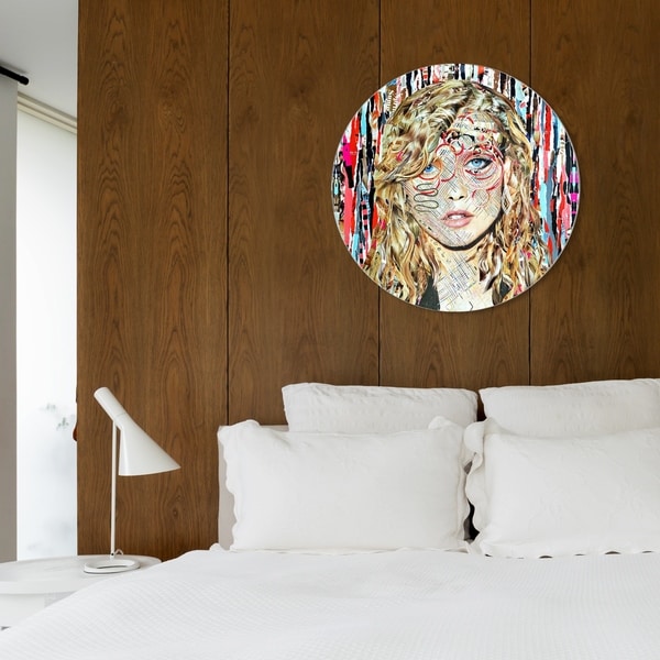 Oliver Gal 'Katy Hirschfeld - Blondie ROUND' Fashion and Glam Round Circle Acrylic Wall Art - Brown, Red. Opens flyout.