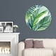 preview thumbnail 11 of 10, Oliver Gal 'Hojas de Palma Round' Floral and Botanical Round Circle Acrylic Wall Art - Green, White 40 x 40