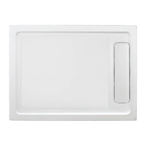 OVE DECORS Anti-slip White Shower Base 48x32 in with Side Hidden Drain