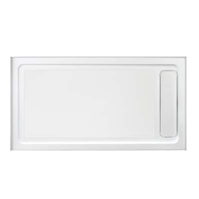 OVE DECORS Anti-slip White Shower Base 60x32 in with Side Hidden Drain