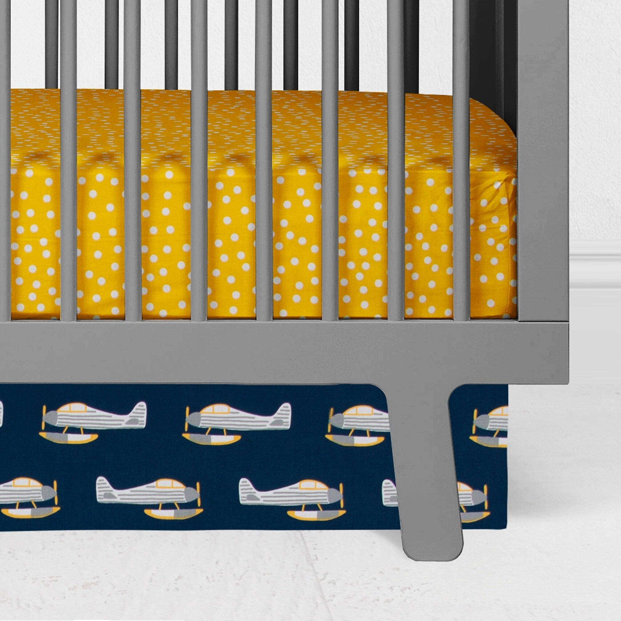 yellow crib skirt