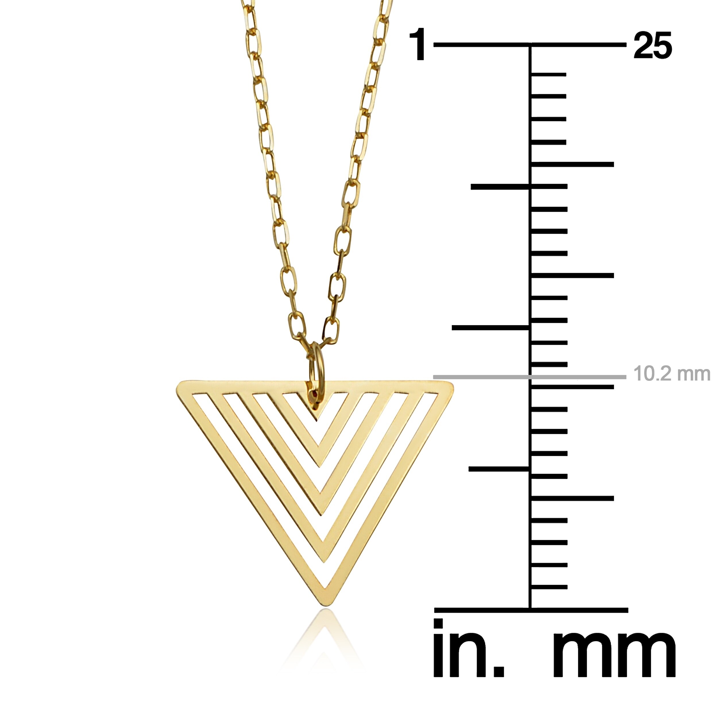 14k Yellow Gold Geometric Triangle Necklace (adjustable to 17 or 18 inches)