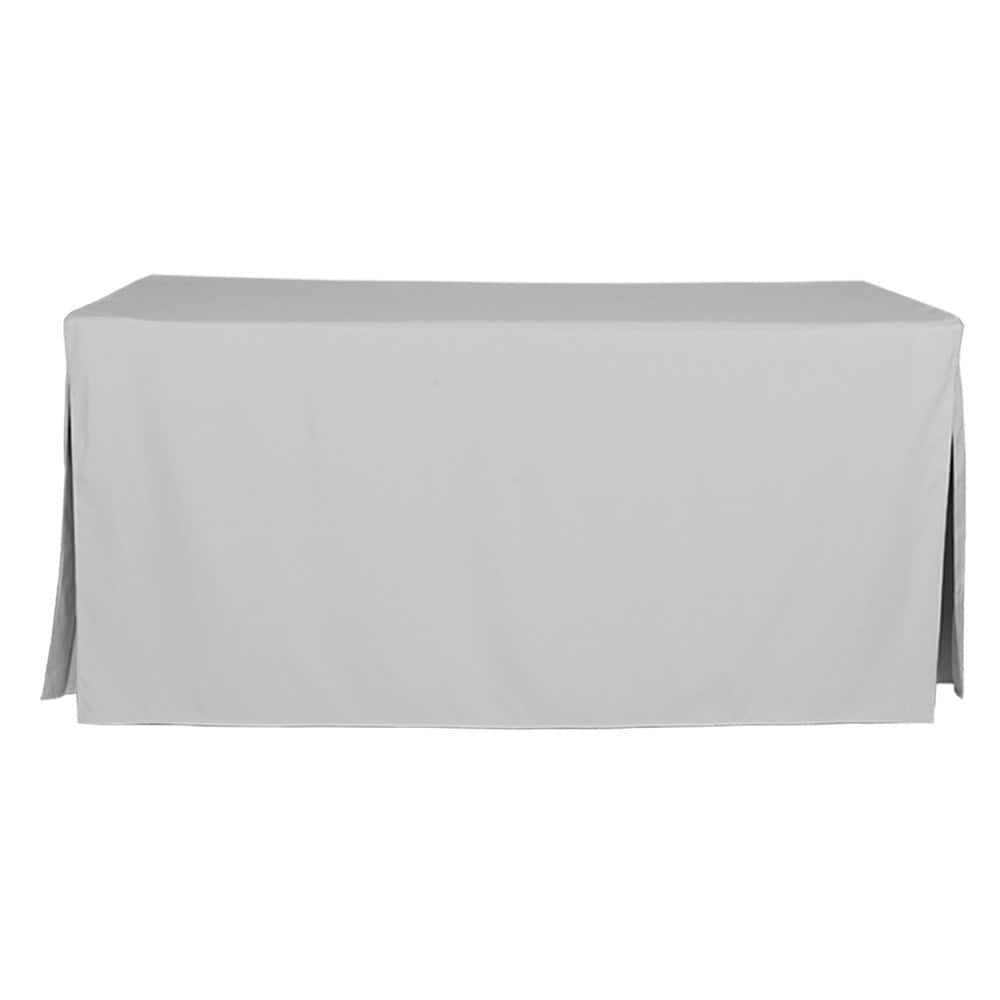 Solid Polyester Fitted Table Cover Stain-Resistant Washable - 72 Inches