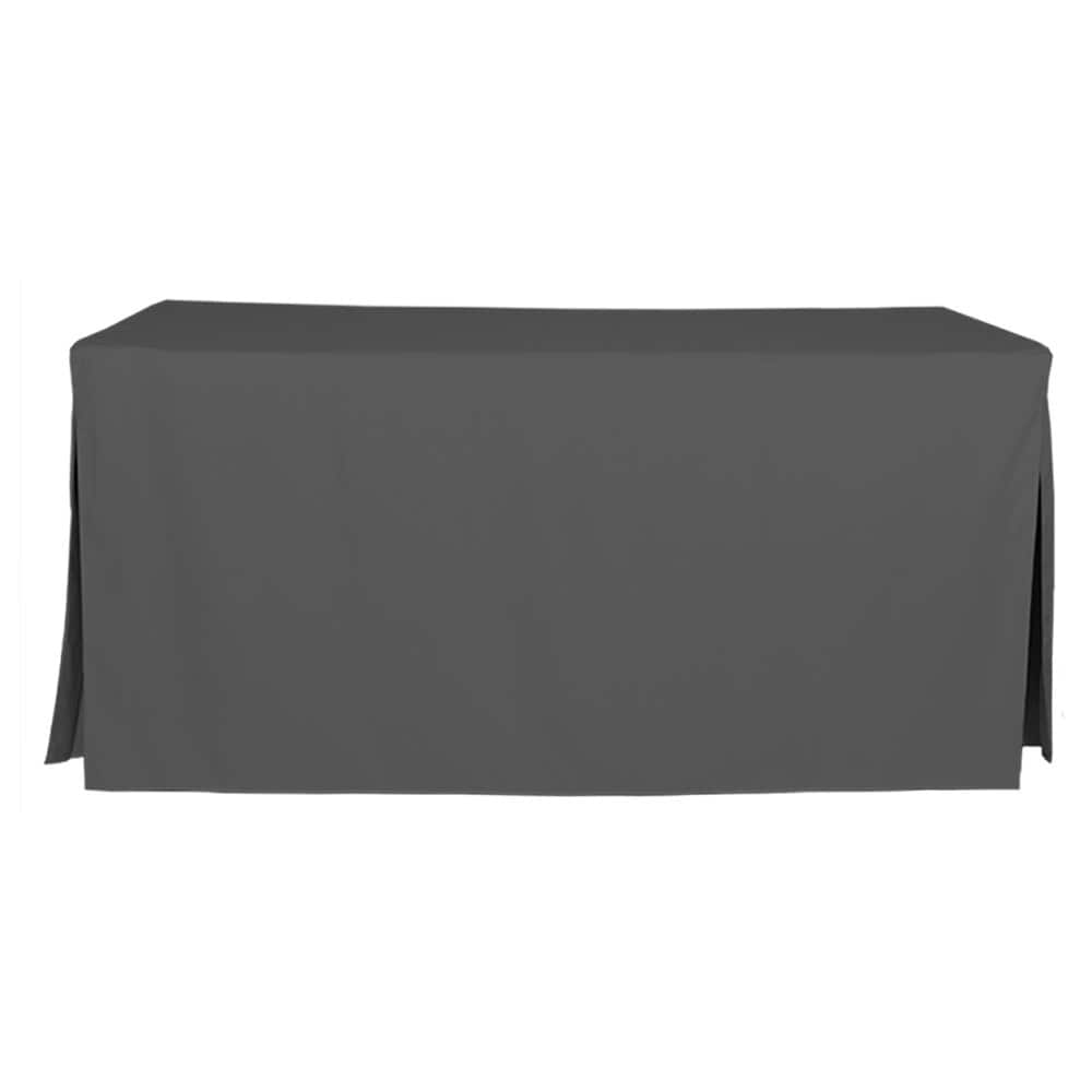 Solid Polyester Fitted Table Cover Stain-Resistant Washable - 72 Inches