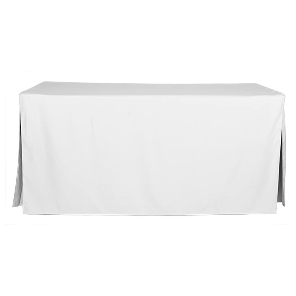 Solid Polyester Fitted Table Cover Stain-Resistant Washable - 72 Inches