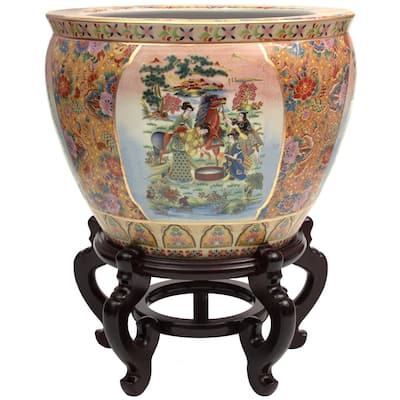 Handmade 14" Horse in Meadow Porcelain Fishbowl