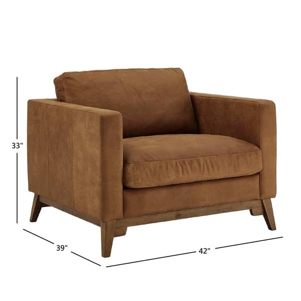 Roma Tan Leather Club Chair by iNSPIRE Q Modern