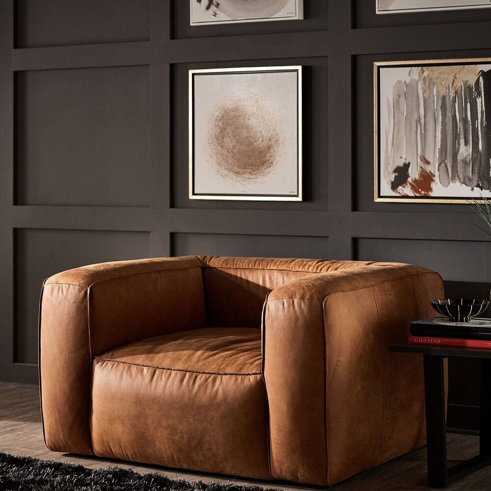 Divya Outback Leather Accent Chair by iNSPIRE Q Modern