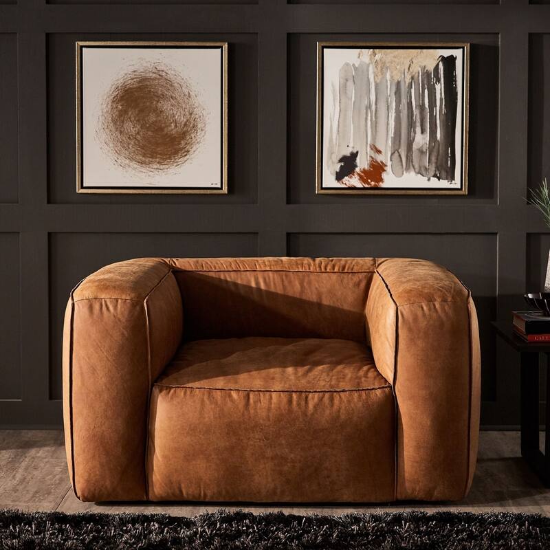 Divya Outback Leather Accent Chair by iNSPIRE Q Modern